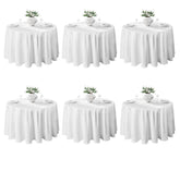 Mantel redondo VidaFete de 120 pulgadas en blanco, ideal para banquetes y cenas elegantes