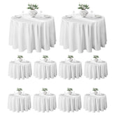VidaFete mantel blanco redondo 132 pulgadas, lote de 10, ideal para banquetes.