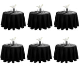 VidaFete mantel redondo negro de 120 pulgadas protege la mesa con estilo.