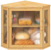 viewcare panera esquina bambú, puerta ondulada acrílica, ahorro de espacio en cocina