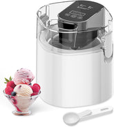 Vilupvie máquina de helados 1.5 Qt frente a la cocina, lista para postres caseros.