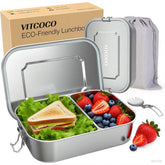 VITCOCO Bento de acero inoxidable, exterior mate, cierre seguro para viajes