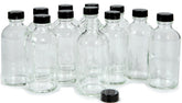 Vivaplex: botella de vidrio claro de 4 oz con tapa negra para aceites esenciales.