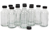 Vivaplex botellas cristal 8oz con tapas negras, ideales para aceites esenciales.