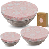 VKU cubre-tazones reutilizables rosa para conservar frescura sin plástico.