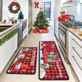 Voanos alfombras de cocina navideñas con gnomo y camión, decoran y protegen el suelo.