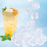 Cubos de hielo VogVog reutilizables transparentes para enfriar bebidas sin diluir.