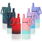 Volhoply botella para niños con tapa y pajilla, fácil de usar.