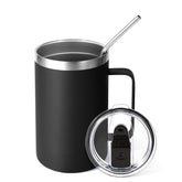 Volhoply Taza Termica 16oz con tapa y pajilla para llevar café caliente.