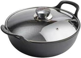 Wok VONOTO de hierro forjado con mangos, manejo cómodo y cocción estable.