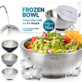 Vora 70oz dip chiller con tapa mantiene dips fríos para fiestas.