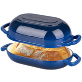 Olla VORRINGARD de hierro esmaltado azul 5qt con tapa, para pan artesanal