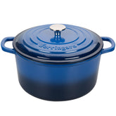 Olla Vorringard de hierro esmaltado con tapa azul para hornear pan de masa madre