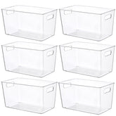Cajas transparentes Vtopmart de 6 piezas para despensa, fáciles de ver y acceder.