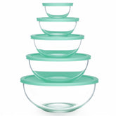 Vtopmart cuenco cristal 3,75 qt con tapa, ideal para mezclar ensaladas.