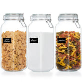 Frascos de vidrio Vtopmart 78 oz con tapas herméticas para almacenamiento seguro