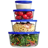 Vtopmart cuencos de vidrio con tapas, ideal para almacenar porciones.