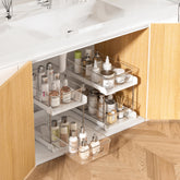 Vtopmart organizador baño dos-estantes blanco, facilita el acceso a cosméticos.