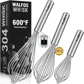 Batidor Walfos de 11 pulgadas en acero 304 para mezclas pesadas.
