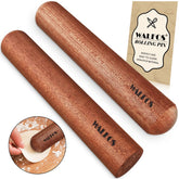 Walfos rodillo mini natural de madera sapele con acabado liso para masa uniforme.