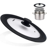 Tapa Walfos universal para olla 6.5 pulgadas, vidrio templado y control visual.