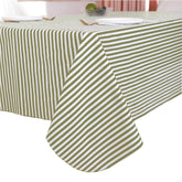 Mantel Walrus de vinilo con rayas resistente, ideal para uso diario y ocasiones especiales.