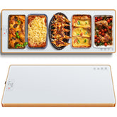 Bandeja calentadora Wanish, larga longitud, superficie de vidrio templado para buffets.