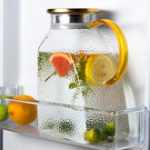 WARMSIMPLE Jarra de vidrio 1.8 L con tapa y pico para agua y té helado.