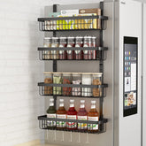 Warome estantes magneticos para especias junto a la nevera, facil acceso y visualiza sabores