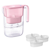Waterdrop Jarra filtradora rosa Elfin frente, con capacidad de 7 tazas para consumo diario.