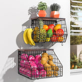 Cesta de alambre Wawocs para pared, perfecta para frutas y verduras con buena ventilación.