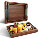 WBKATN set de bandejas para otomán de acacia, ideal para servir y organizar.