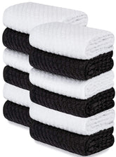 Wealuxe toallas de cocina doby negro y blanco para secar platos con absorción eficiente.