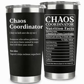 WECACYD Chaos Coordinator Tumbler con impresión frontal, ideal para agradecer en la oficina.