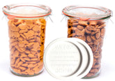 WECK Mold 743, jarras de vidrio transparentes para conservar y almacenar alimentos.
