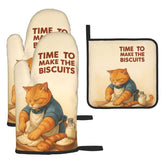 Manoplas Weiscode gato naranja con diseño divertido para cocinar