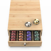 Well Weng cajón de cápsulas de bambú para Vertuo, organización elegante y práctica.