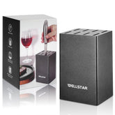 Wellstar bloque cuchillos madera negro con 8 ranuras para cuchillos de 5 pulgadas.