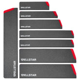 WELLSTAR: protectores de borde para cuchillos, vista del conjunto de 8 piezas, almacenamiento seguro.