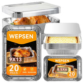 WEPSEN bandejas aluminio 9x13 con tapas para hornear y transportar