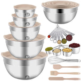 WEPSEN bol de mezcla khaki 7qt apilable con tapa hermética para almacenamiento