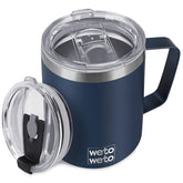 Vaso térmico WETOWETO de 14 onzas con tapa abatible para evitar derrames en exteriores.