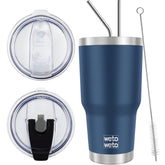 Taza térmica WETOWETO 30oz, vista frontal, mantiene bebidas calientes o frías