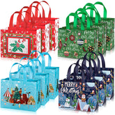 Whaline bolsas de regalo navideñas grandes, 12 piezas, para envoltura rápida.
