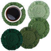 Whaline posavasos boho verde degradado protegen la mesa con estilo