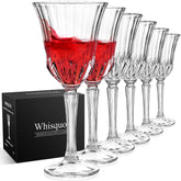 Whisquor vasos de vino cristal sin plomo, juego de 6, claridad para cada brindis.