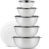 WHYSKO tazones de mezcla en acero inoxidable, set de 10 piezas para cocinar y servir.