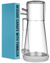 Jarra Wikapy para agua de noche con vaso de vidrio, fácil de beber en la cama.