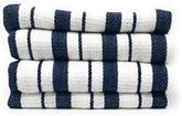 Williams-Sonoma toallas clásicas rayadas azul marino, vista frontal lista para uso diario.