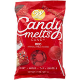 Wilton Candy Melts Rojo, ideal para moldeado suave de golosinas.